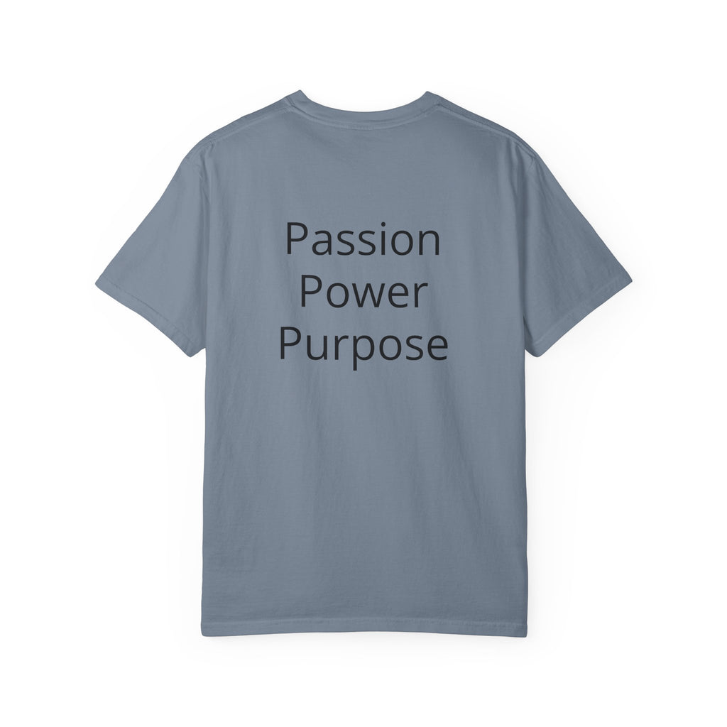Passion Power Purpose T-Shirt — Motivational Graphic Tee with Crown Heart Logo