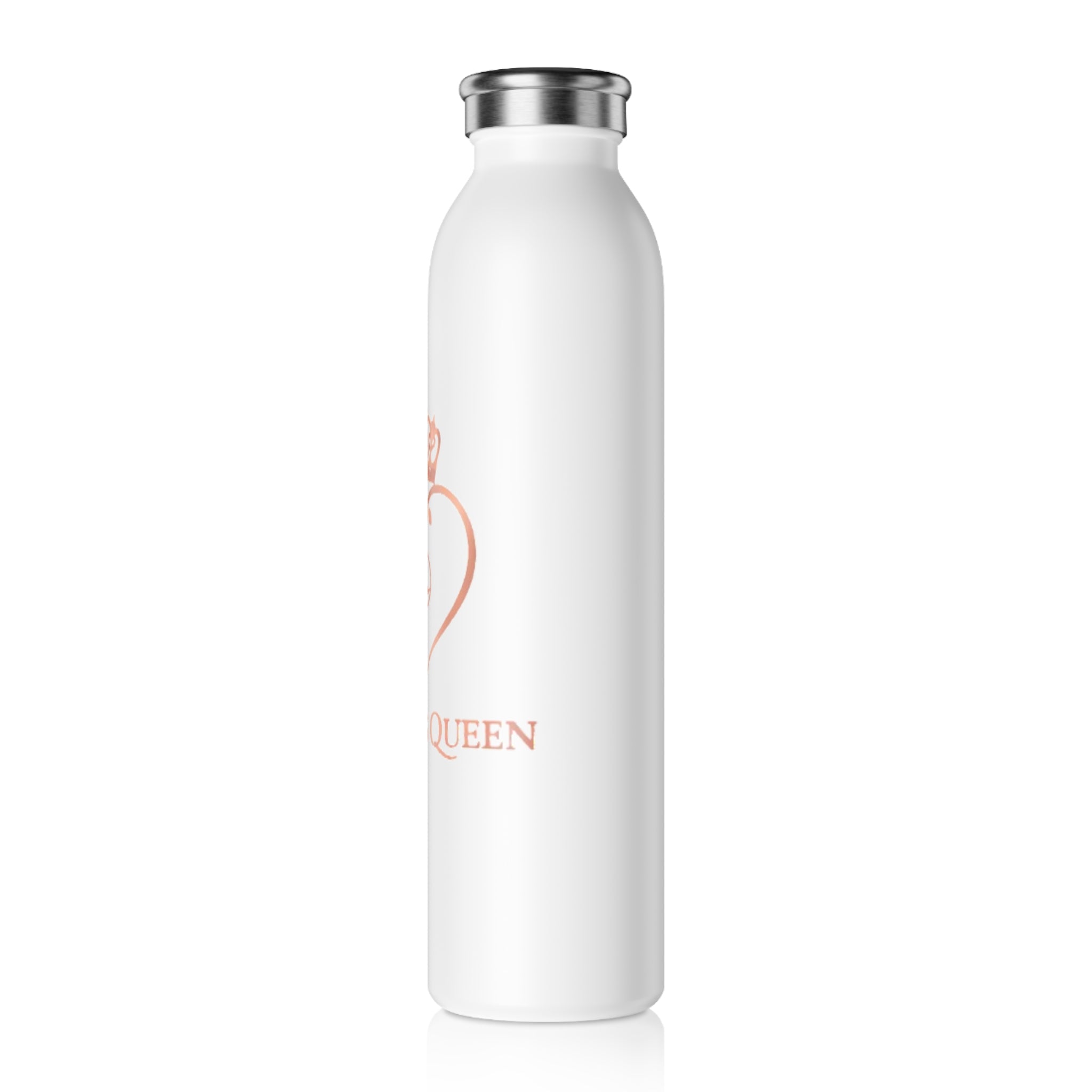 Zealous Queen Slim Water Bottle — Rose Gold Crown Heart Stainless Bottle