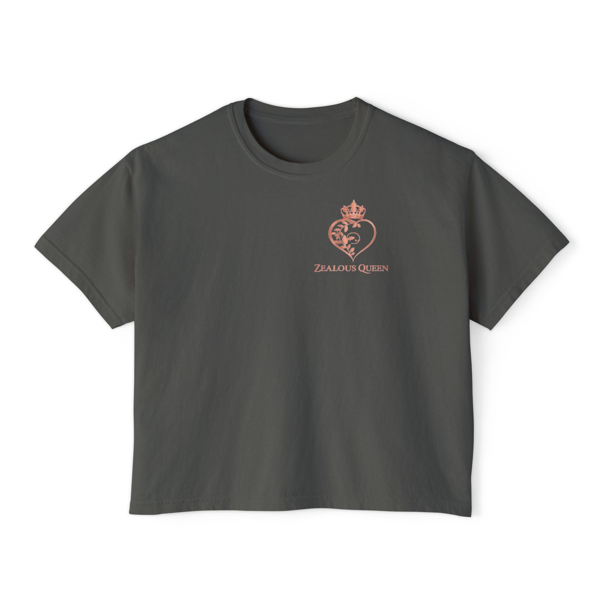 Women’s Boxy Tee — Passion Power Purpose Cropped Graphic Shirt