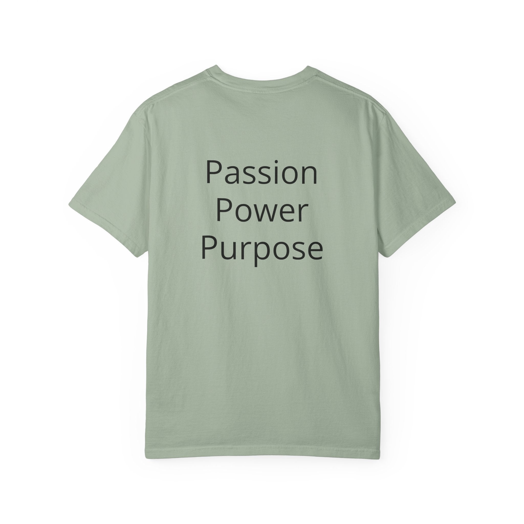 Passion Power Purpose T-Shirt — Motivational Graphic Tee with Crown Heart Logo