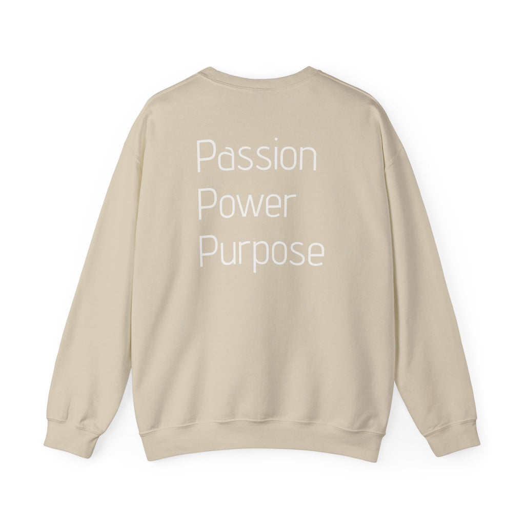 Crewneck Sweatshirt - 'Zeal for Glory' Heart & Crown Design (Passion Power Purpose)