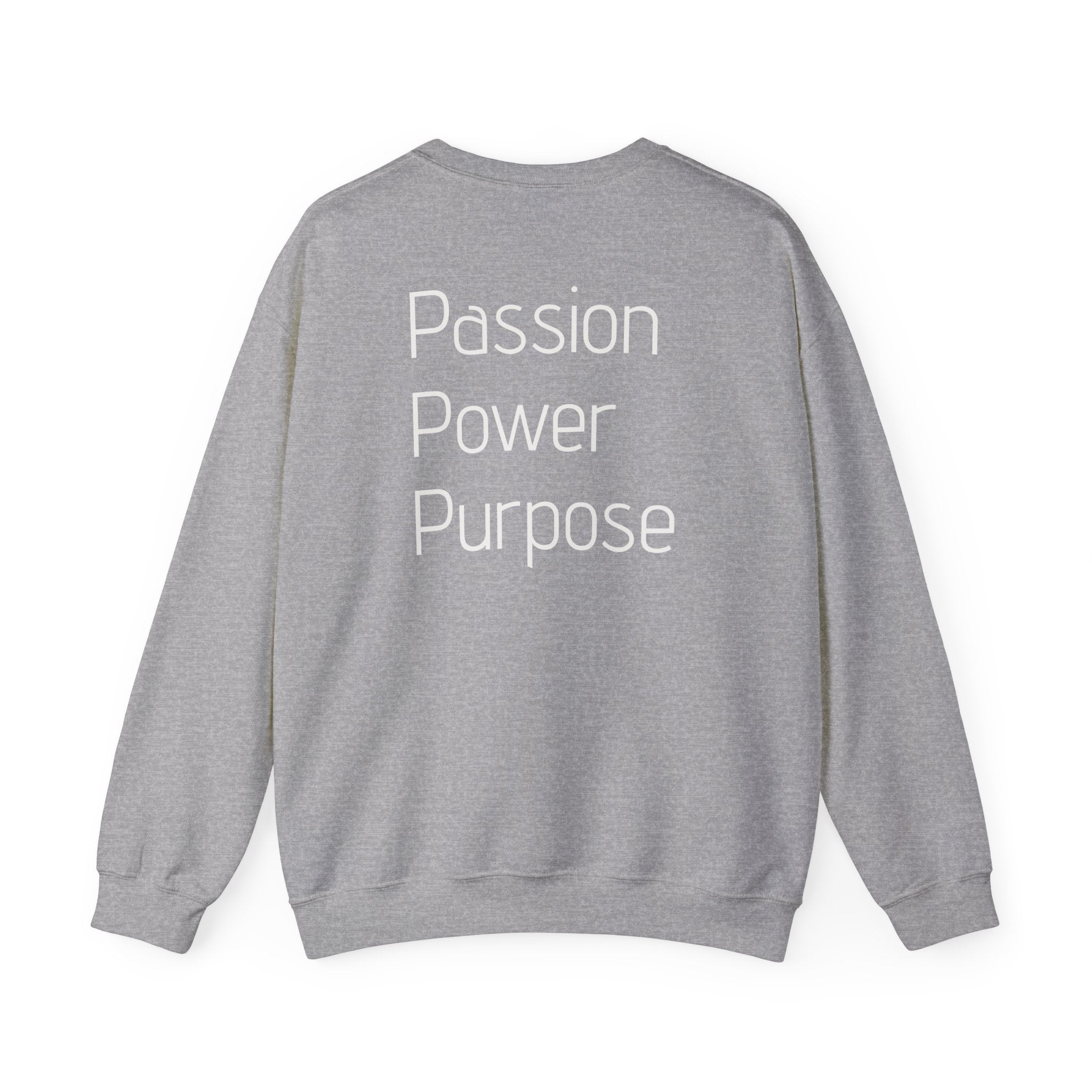Crewneck Sweatshirt - 'Zeal for Glory' Heart & Crown Design (Passion Power Purpose)