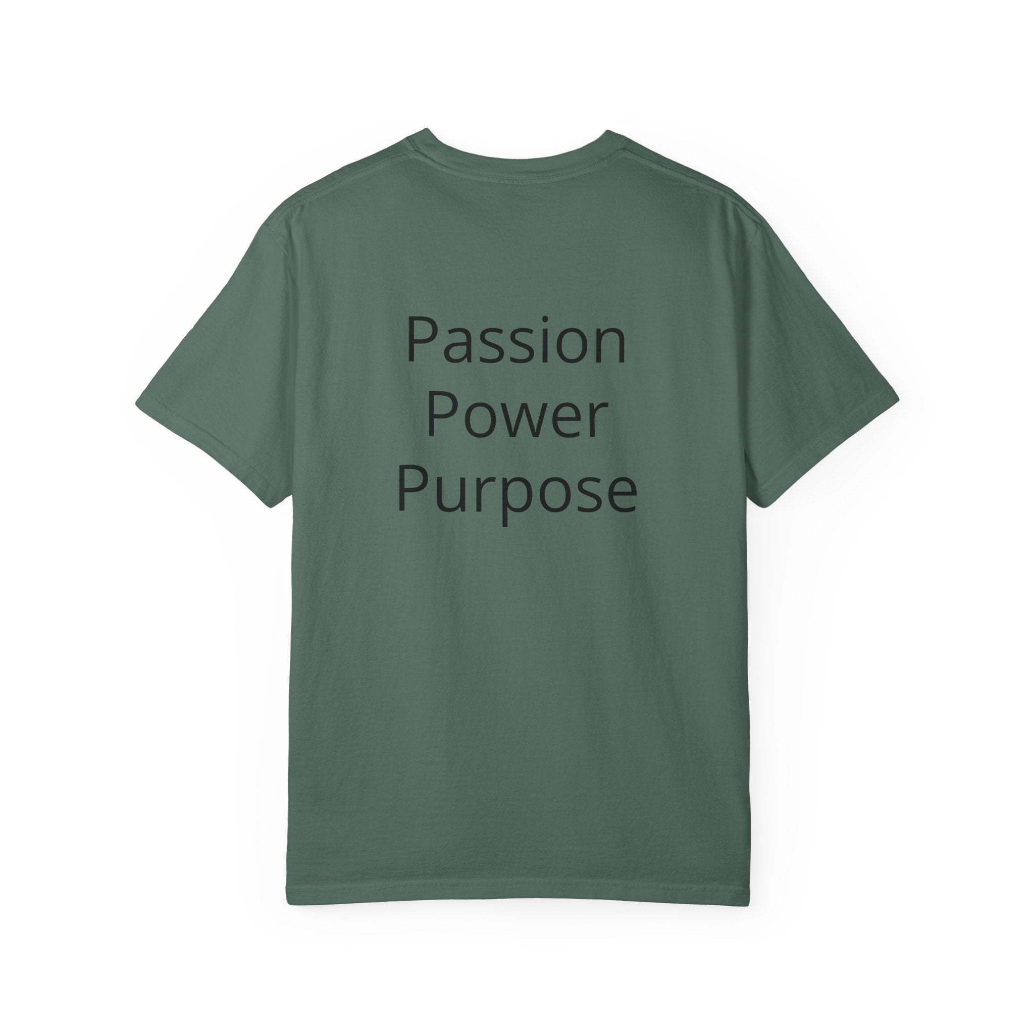Passion Power Purpose T-Shirt — Motivational Graphic Tee with Crown Heart Logo