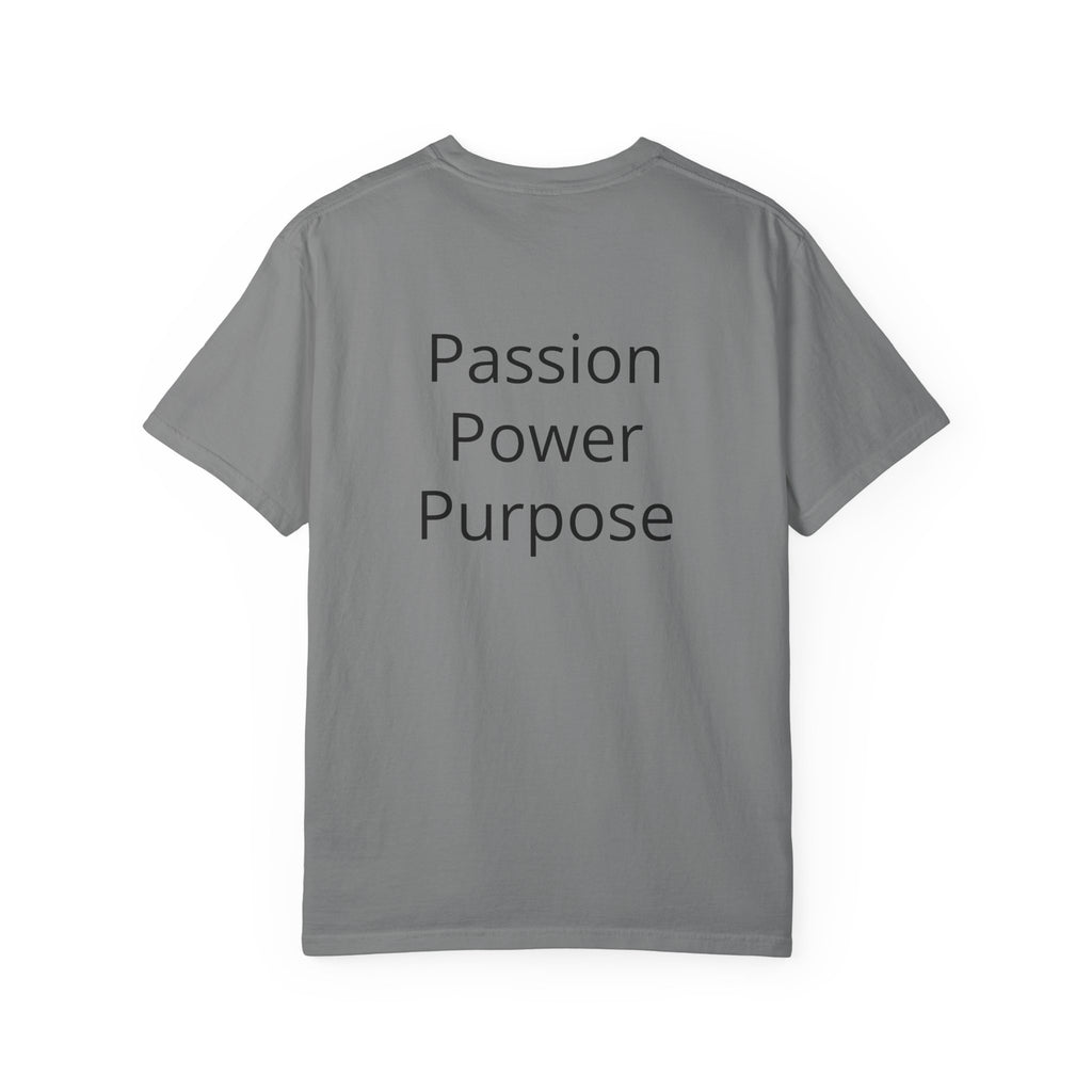 Passion Power Purpose T-Shirt — Motivational Graphic Tee with Crown Heart Logo