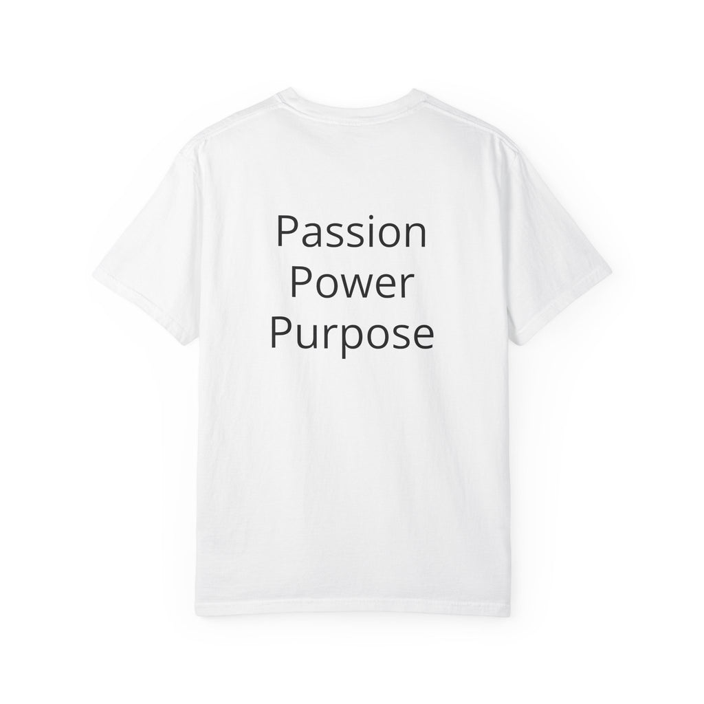 Passion Power Purpose T-Shirt — Motivational Graphic Tee with Crown Heart Logo