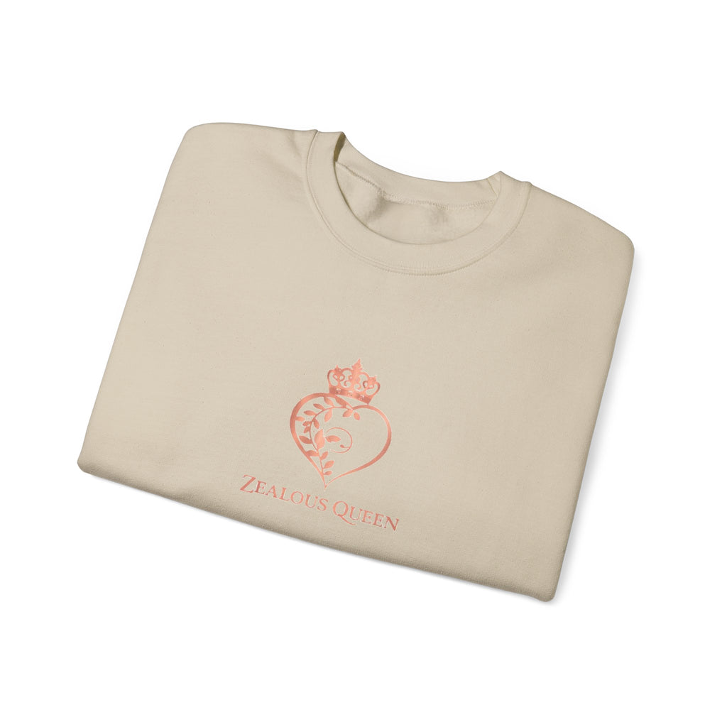 Crewneck Sweatshirt - 'Zeal for Glory' Heart & Crown Design (Passion Power Purpose)