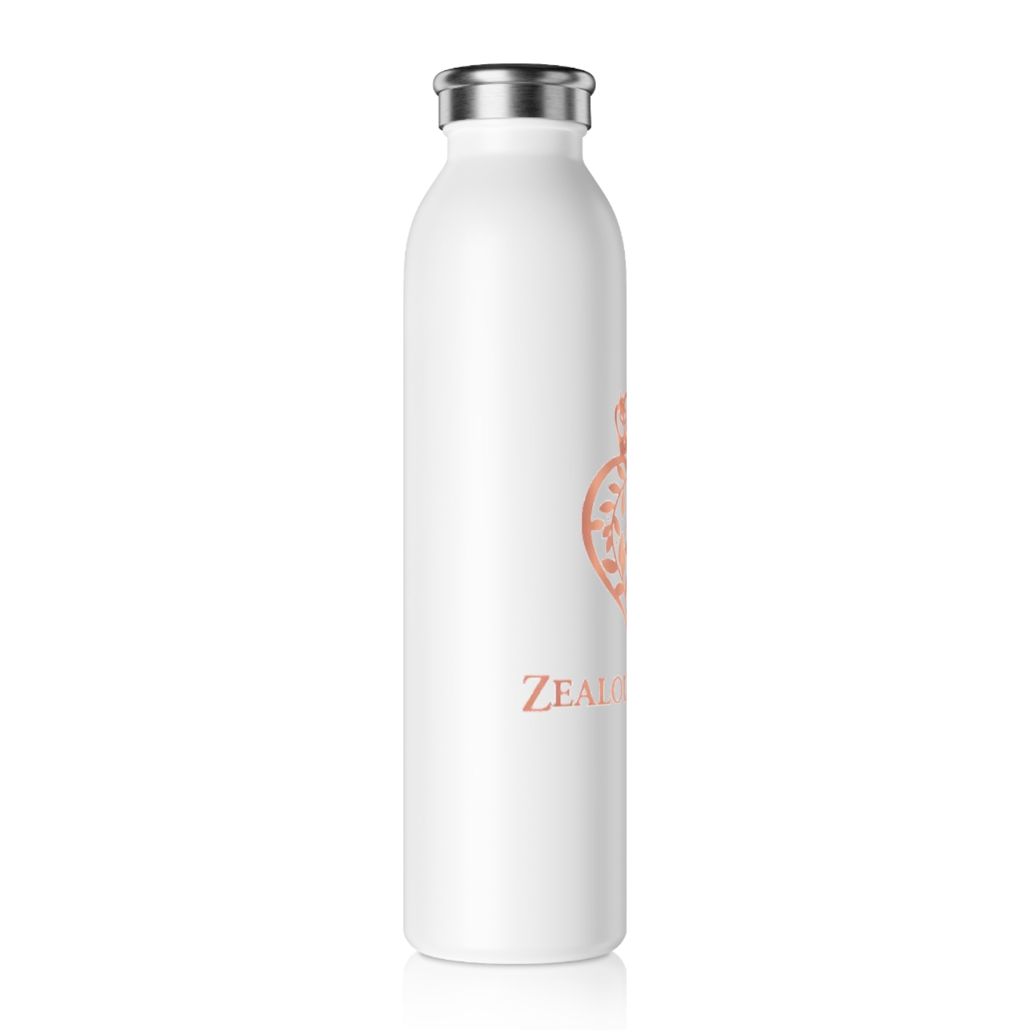 Zealous Queen Slim Water Bottle — Rose Gold Crown Heart Stainless Bottle