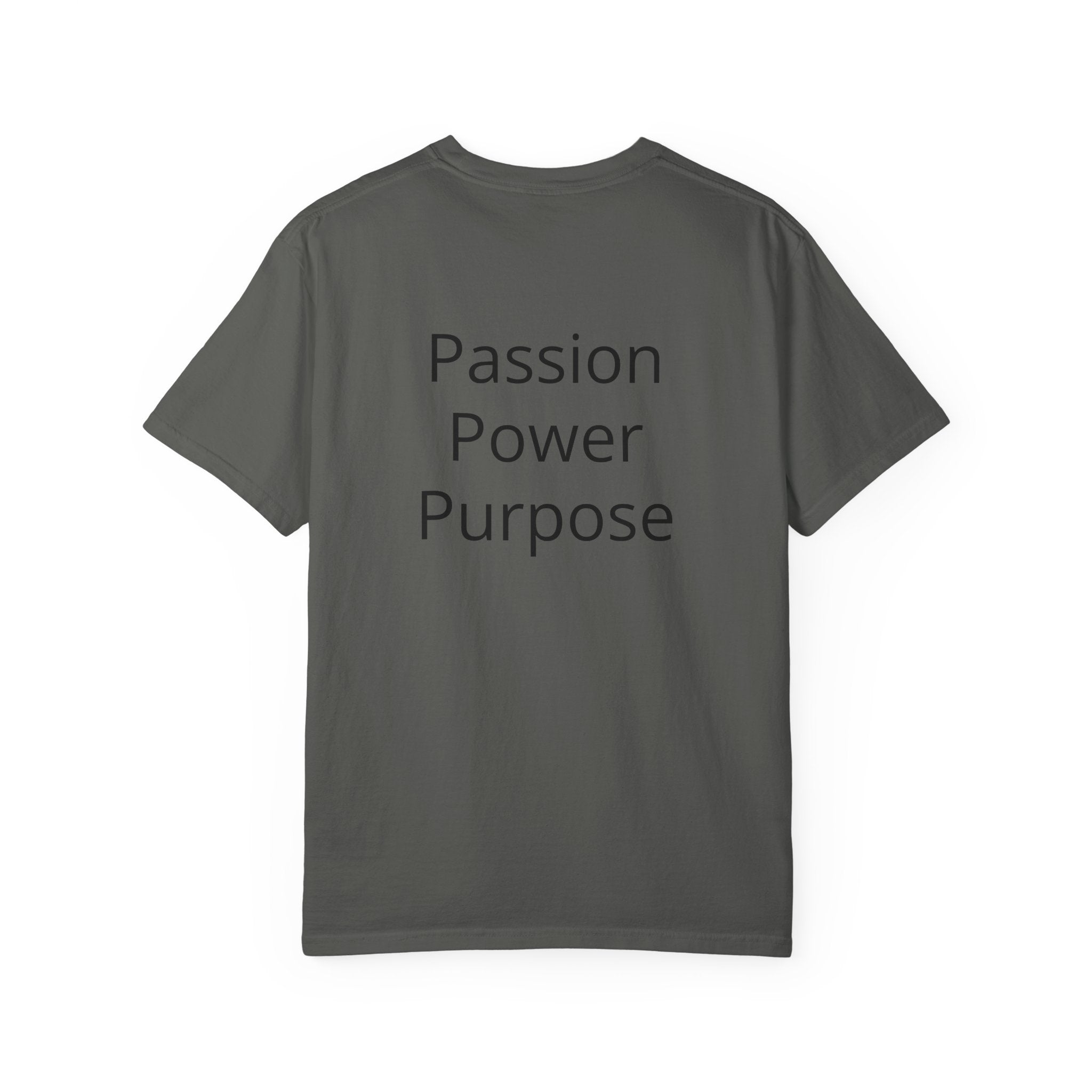 Passion Power Purpose T-Shirt — Motivational Graphic Tee with Crown Heart Logo
