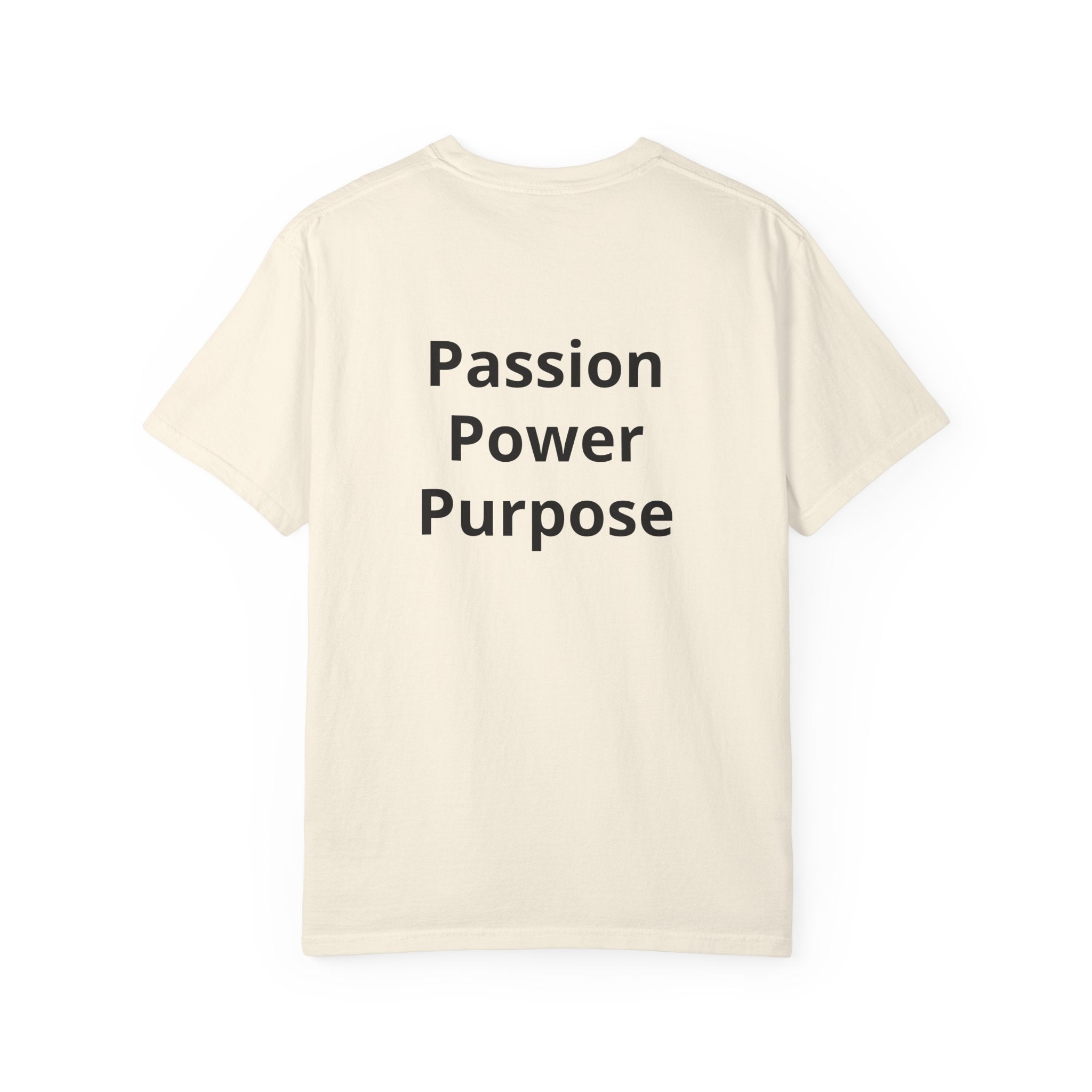 Passion Power Purpose T-Shirt — Motivational Graphic Tee with Crown Heart Logo