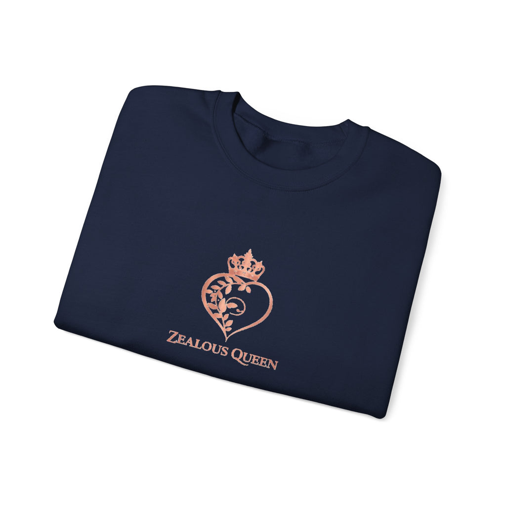 Crewneck Sweatshirt - 'Zeal for Glory' Heart & Crown Design (Passion Power Purpose)