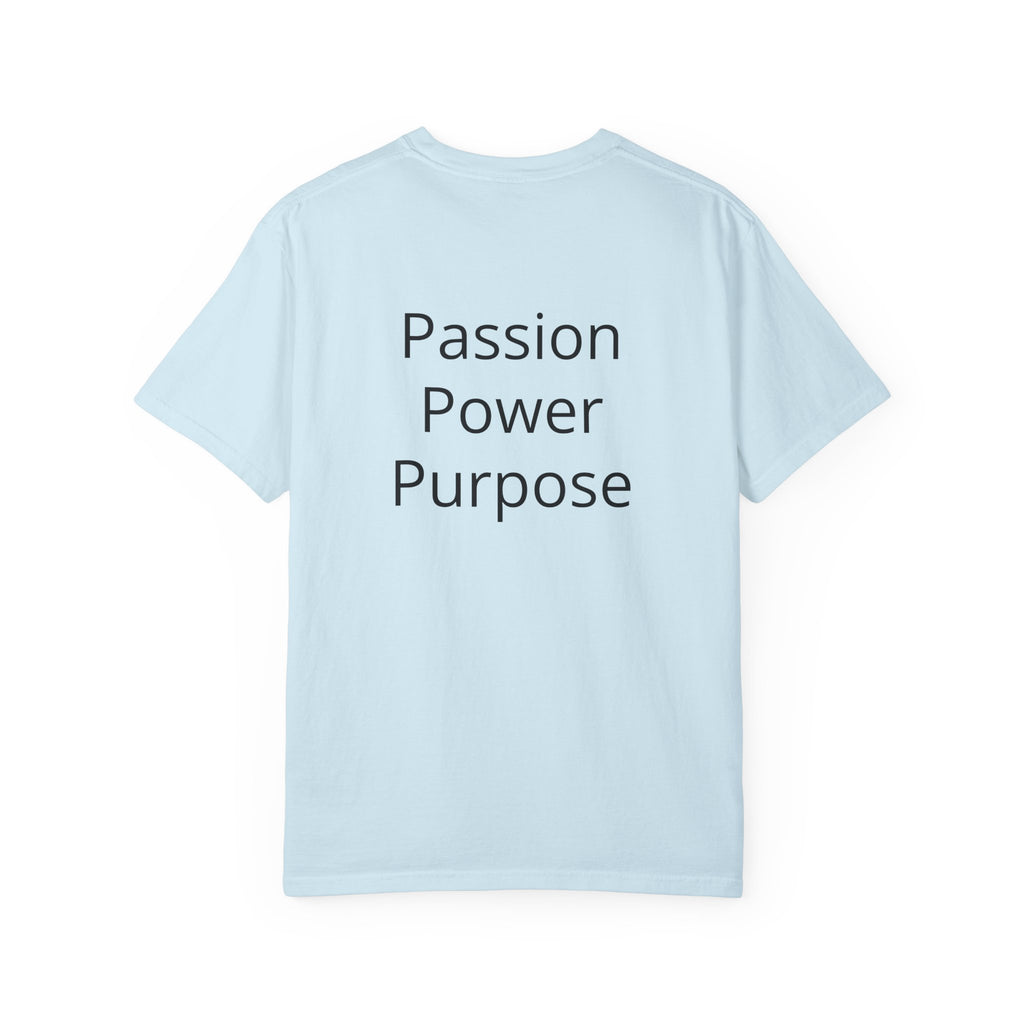 Passion Power Purpose T-Shirt — Motivational Graphic Tee with Crown Heart Logo
