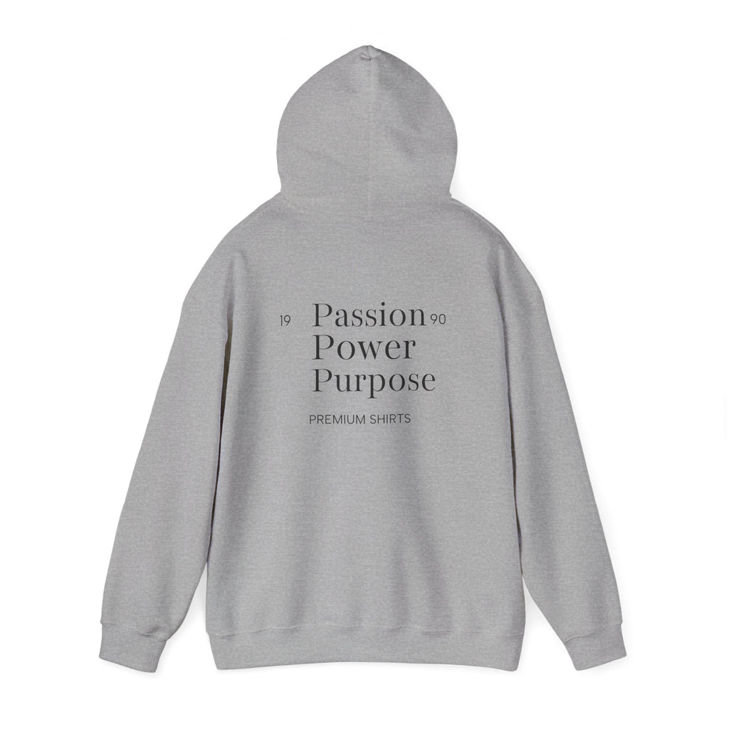 Hoodie — 'Passion Power Purpose' Inspirational Graphic Hoodie